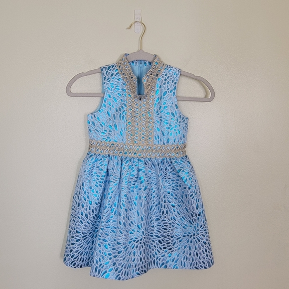 NWT Lilly Pulitzer Mini Franci Dress Bermuda Blue Lagoon Jacquard Size 6 - Picture 6 of 6